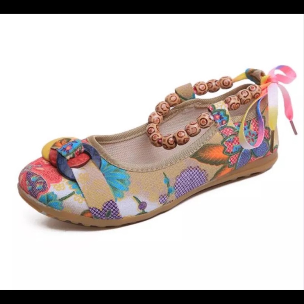 •❌•Retro Girly| NWT |Floral Mlticlr Flats• - Picture 1 of 8